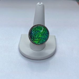 Synthetic Triplet Opal 925 Ring